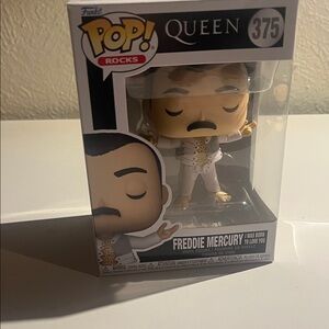 Funko Pop Queen Figure with White and Gold Outfit